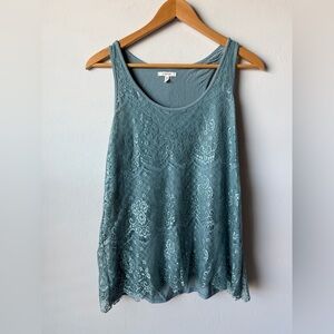Maurices BlueLace Paisley Sleeveless Tank Top Racerback Bohemian Hippie Hipster